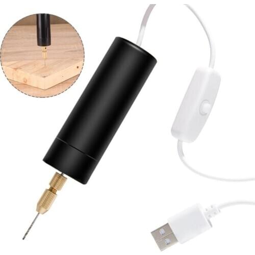 Mini Portable Micro USB Electric Grinder Small Drill 0.7-1.2mm Chuck Tools Wood Plastic Metal Hand Drill Tool Set