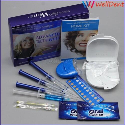 Professional Teeth Whitening Kit 4 Gel 2 Strips 1 LED White Tooth Bleach Blanchiment Dent Tanden Bleken Blanqueador Dental Care