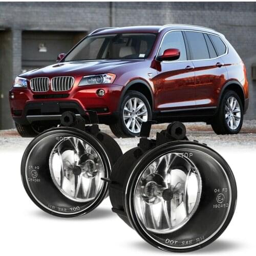 Car Front Bumper Fog Lights for BMW X3 2011-2017 Driving Front Fog Lamp Replacement Assembly with Bulbs Clear Lens