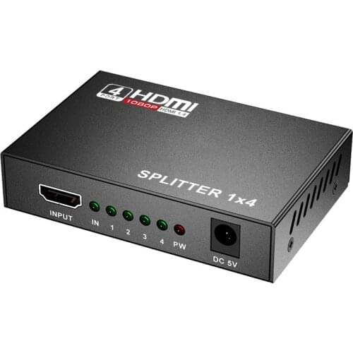 HDMI Splitter HDCP 4K 1x4 1 in 4 out Power Signal Amplifier 1080P 3D 1x4 Audio Spliter HDMI Converter 1x4 HDMI Adapter