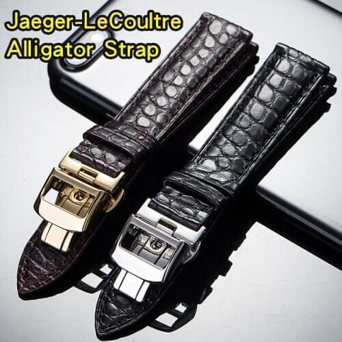 Genuine Crocodile Leather Strap for Jaeger Le Coulter Reverso Series Luxury Alligator Watchband for Men and Women 19mm 20mm 21mm