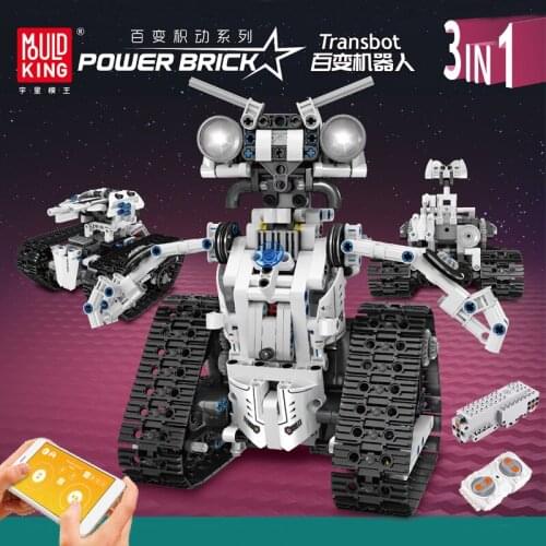 MOULD KING High-Tech Building Blocks 15046 APP Remote Control Transbot Robot Model Assembly Bricks Kids DIY Toys