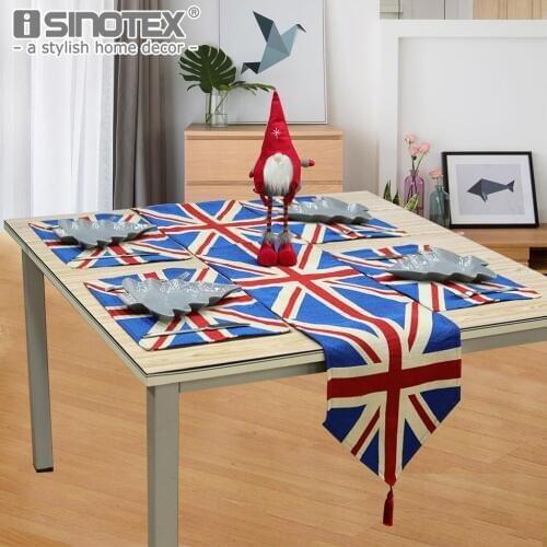 Table Runner Bright Nature Cotton Polyester Fabric The West Style Decor Living Room Table Decoration UK Flag Party Table Cloth