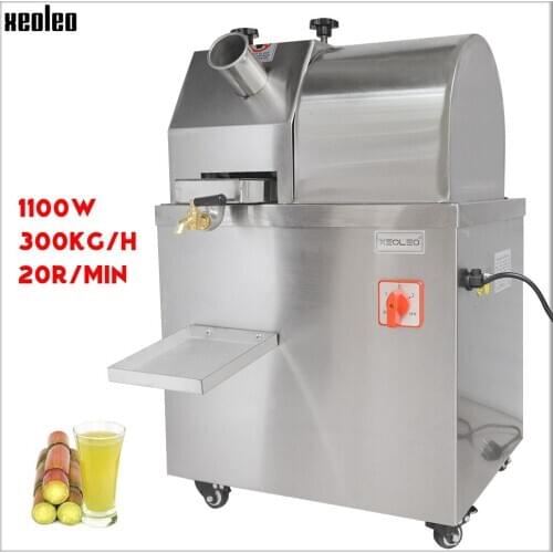 XEOLEO Sugar cane juicer Commercial Sugar cane Press machine Sugar cane Juicing maker 300kg/h Stainless steel Juice machine 220V