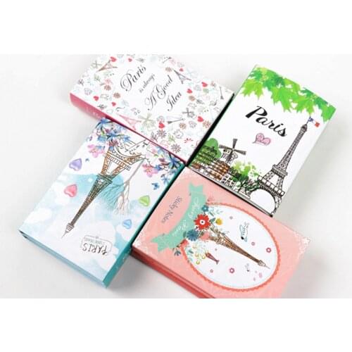 1pack /lot Lovely Paris Tower 6 Fold Notes Self-Adhesive Sticky Memo Pad N Times Sticky Notes School Stationery