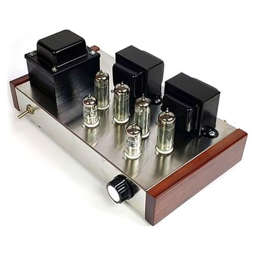 Vacuum tube 6F2+6p1 push-pull tube power amplifier, power: 12W*2, total harmonic distortion 1% (1kHz), sensitivity: 500-2000mV