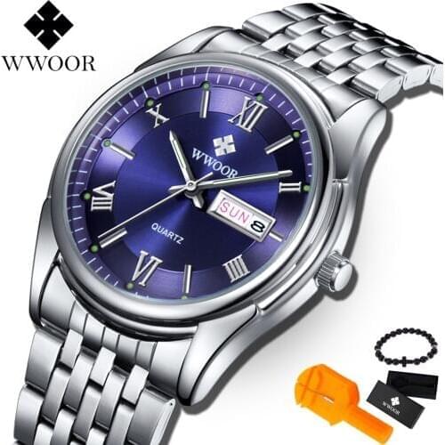 Мужские серебряные часы Wwoor China At AliExpress