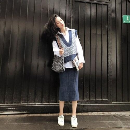 Women Sets 2021 New Korean Lady Spring Full Prairie Chic Pullover Elastic Waist 3 Piece Outfits For Women Office Lady