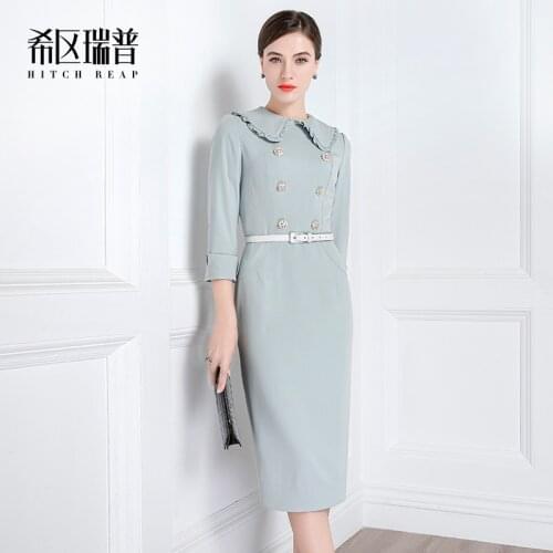 Fashion Dress High End Temperament Early Autumn 2021 New Womens French Retro Doll Collar