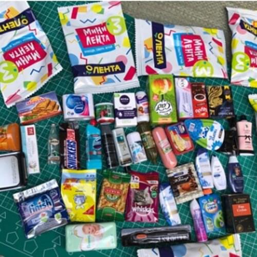 1pc Random Sent Miniature drink food canned food play blind bag play supermarket toy