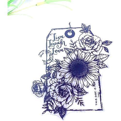 10*12 Flower Tag Craft Transparent Silicone Stamp for Scrapbooking DIY Photo album Card Making Decorative Clear Stamps Sheet