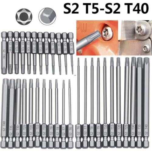 11/12pcs Tamper Proof Security Drill Bit Set Torx Screwdriver Flat Head 1/4" Hex
