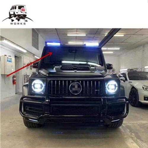 2019 year G class W464 B style carbon fiber roof spoiler for w464 G63 G65 G500 G400 G350 wing with led drl lights