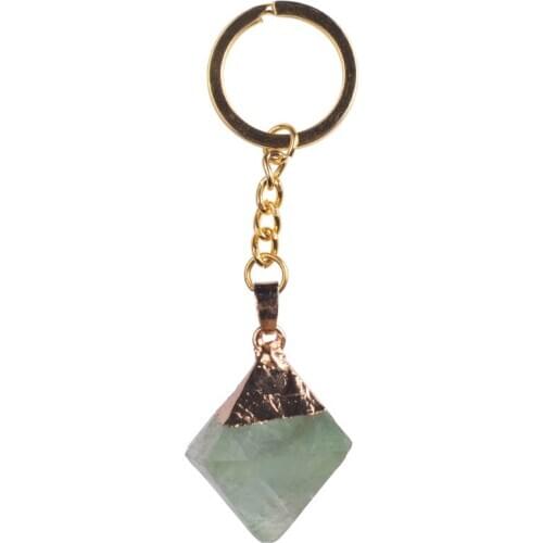 2019 Natural Raw Rhombus Fluorite Pendant- Plated Gold Women Fashion Gift For Men/Women Couple Pendants