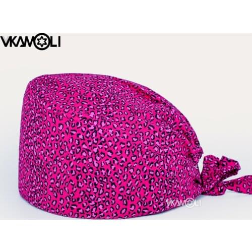 2021 scrub caps women Health Workers Frosted Hat Lab operator work cap Beauty salon Print Hat adjustable Scrub hat working cap