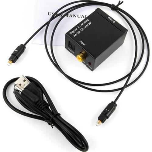 3.5mm Jack Coaxial Optical Fiber Digital To Analog Audio Aux Rca L / R Converter Spdif Digital Audio Decoder Amplifier Hot Sale