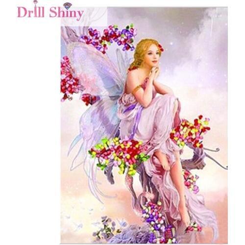 5D DIY Diamond Painting Angel Full Round Rhinestone Embroidery Cartoon Portrait Cross Stitch Kits Decor Needlework