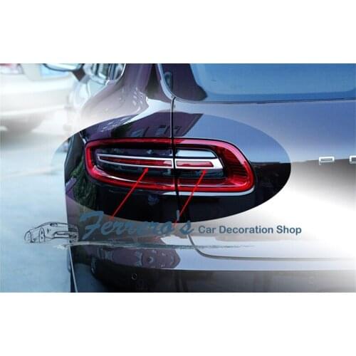 4pcs/Lot Car Stickers For Porsche Macan ABS Chrome OF Car Tail Lights Decoration Cover Sequins