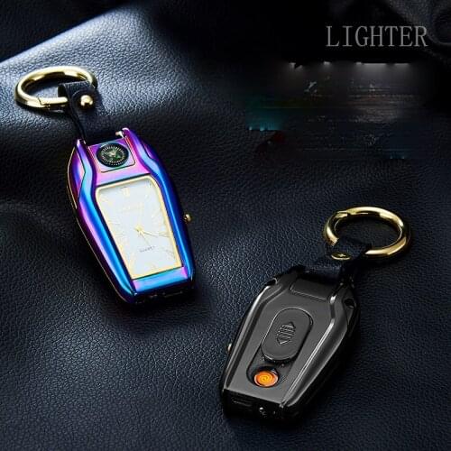 Compass Car Keychain Watch Charging Lighter Multifunctional Personalized USB Cigarette Lighter Regalos Para Hombre Originales