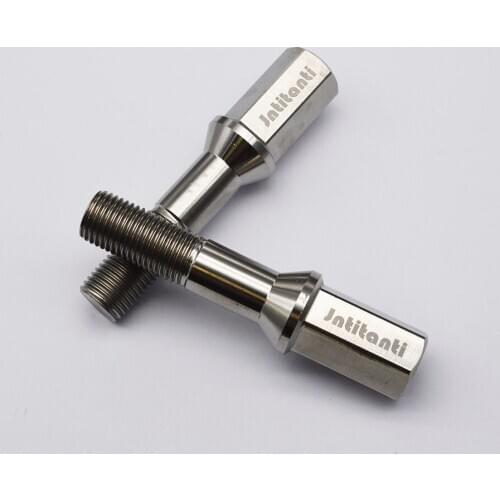 Long head silver Gr5 titanium alloy wheel bolt with cone seat