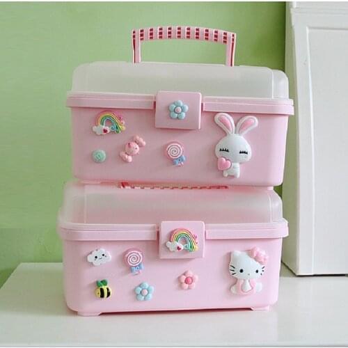 Household portable medicine box multi-grid multi-function plastic storage box hospital pharmacy