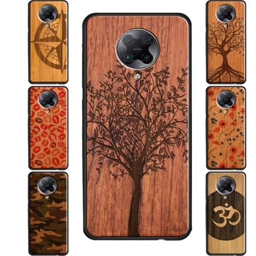 Pineapple Compass Camo Wood Case For POCO F3 F1 F2 Pro M3 X3 Cover For Xiaomi Mi 10T Pro Mi 11 Lite Note 10 Mi 11 Ultra