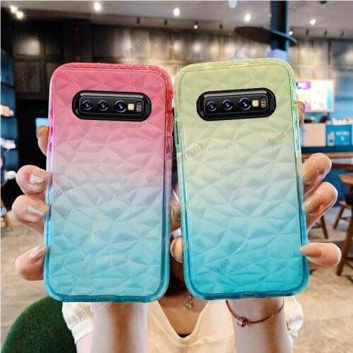 Rainbow Gradient Clear Phone Case For Samsung S10 S9 S8 Plus S7 Edge A20S A10S A11 A31 A70 A50 A20 A30 A10 Silicone Back Cover