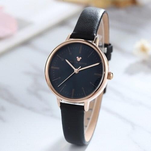 Disney Mickey Mouse Women Watch Slender Dreamy Colors Bands Quartz Wrist Watches Girl Women Students Daily Decorative