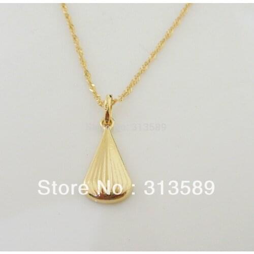 Foromance/ GREAT DESIGN - YELLOW GOLD OVERLAY 18.5" NECKLACE & WATER DROP SHAPE PENDANT./Great Money Maker