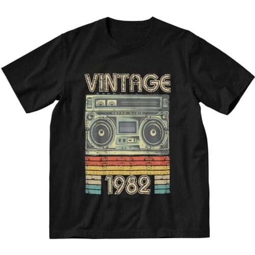 Retro Born In 1982 Radio Tshirt Men Streetwear Tee Top Cotton T Shirts Short Sleeve 38th Birthday Gift T-shirt Gift Idea Clothes