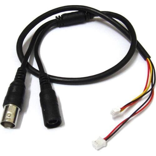 10X 60cm Power Video Cable BNC & DC Connector to Stripped Wire cctv end cable with Terminals for PCB Board CCTV Camera