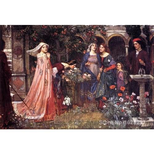 Animal paintings John William Waterhouses reproduction The Enchanted Garden hand painted High quality