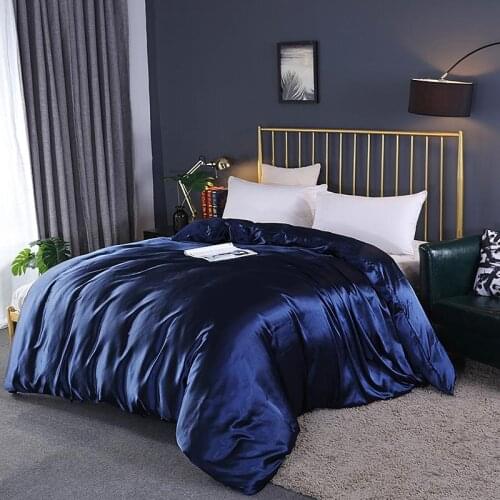 30Simple Pure Satin Lce Silk Bedding Set Home Textile Solid color Bedclothes Duvet Cover Comforter Cover 20 colors available #s