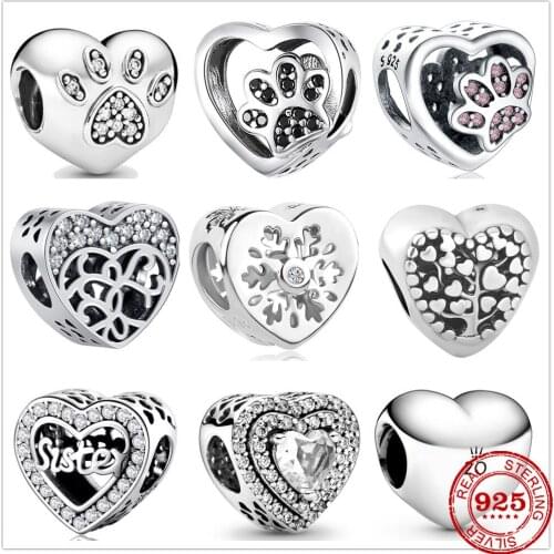 Hot Sale 100% Real 925 Sterling Silver Charm Tree footprints Fit Original Pandora Bracelet Making Fashion DIY Jewelry For Women