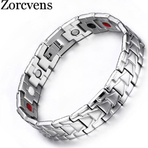 Modyle Magnetic Bracelet Bangle for Men Healthy Care Stainless Steel Chain