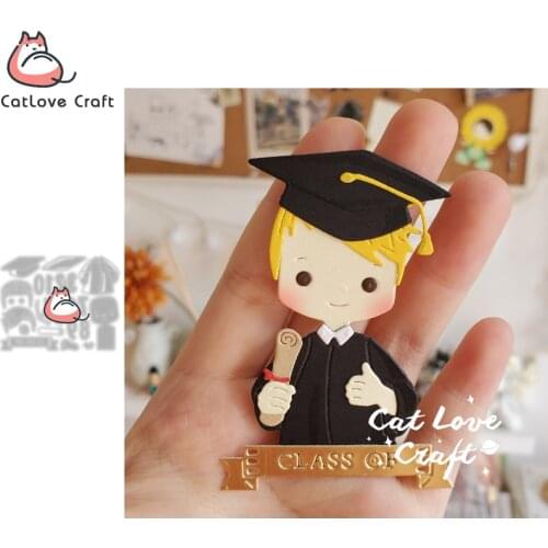 Boy graduation bachelor uniform Metal Cutting Dies Scrapbooking Stencil Die Cuts Card Making DIY Craft Embossing New Dies 2021