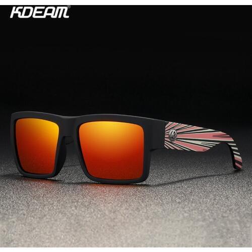 KDEAM Polarized Sunglasses for Men Square Soft Matte Frame Sun Glasses Driving
