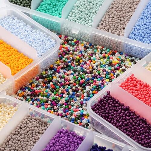 1Box 2mm Glass Seed Bead Set Czech Charm Spacer Glass Bead For DIY Jewelry Making Necklace Ring Handmade Accessories Kit 9000pcs