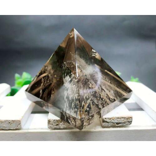 Natural Smoky Pyramid Quartz Brown Crystal Points Materials Terminated Polished Reiki Healing Fengshui Decorations