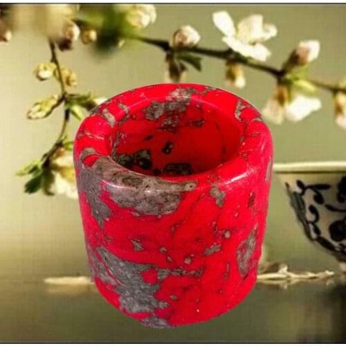 Natural Chinese Xinjiang chicken blood stone finger ring