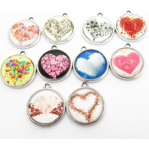 New Arrive 20pcs Mix Hearts Dangle Charms DIY Bracelet&Bangles Necklace Pendants Jewelry Accessory Hanging Floating Charms
