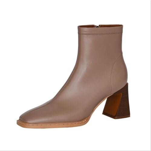 New Chunky heel fashion boots Woman Ankle Boots High heels Shoes Women Winter Autumn Shoes Daily Short Boots Woman Footwear