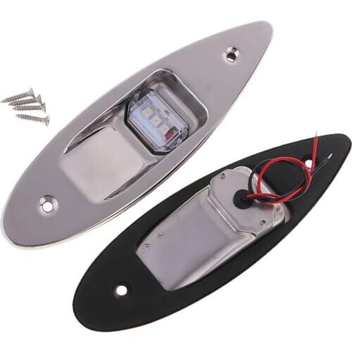 One Pair LED Navigation Side Lights Stainless Steel, Red Green – DC 12V