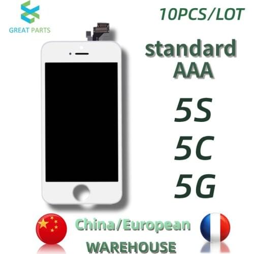 GREAT PARTS 10PCS Best Quality Mobile Phone Display For iPhone 5C 5S 5SE LCD Touch Screen Digitizer Assembly No Dead Pixel