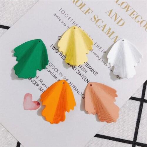 20pcs/lot New Creative Paint Irregular Geometric Leaves Charms Connectors for Diy Earrings Alloy Pendant Jewelry Accessories