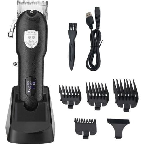 Professional hair trimmer USB rechargeable hair clipper haircut machine oil head clipper white hair carving beard trimmer LCD