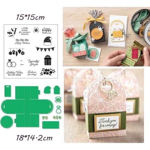 Panalisacraft Christmas Box Bag Metal Cutting Dies And Stamps cut die scrapbooking Album Paper Card Craft Embossing