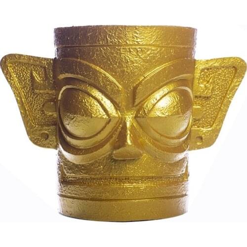 Sanxingdui Resin Pen Holder Vase Ashtray Decoration Mask Commemorative Key Storage Entrance Bookcase Desk