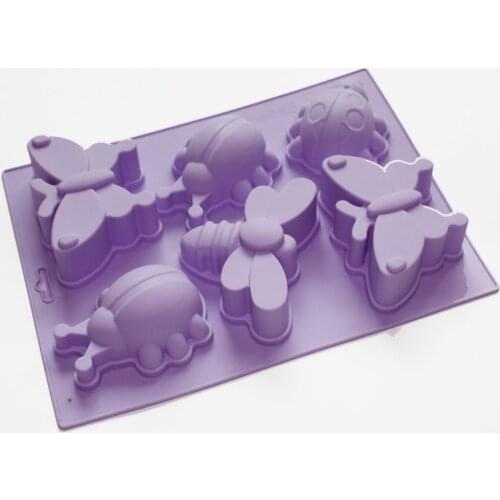 Insects Ladybug Butterfly Dragonfly Soap Chocolate Cake Candy Silicone Molds