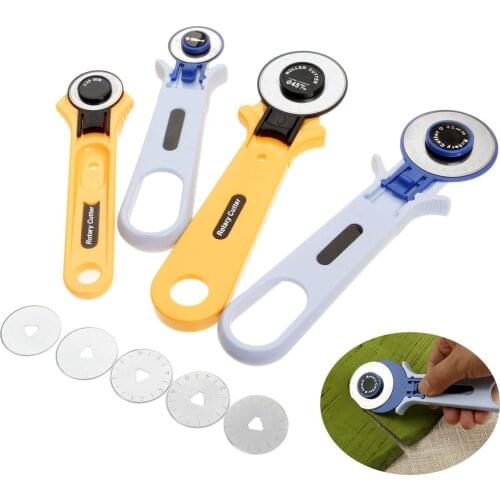 Blue Yellow Sewing Manual Knife Cloth Cutting Round Cutter Quilting Tool Accessories Sewing Handmade Diy